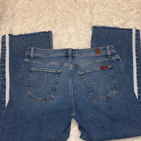 7 For All Mankind Alexa Cropped Jeans with White Stripe Accents - Picture 2 of 8